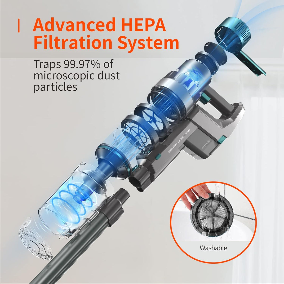 Cordless Vacuum Cleaner, 25KPa Strong Suction, 4 in 1 Stick Vacuum C951325