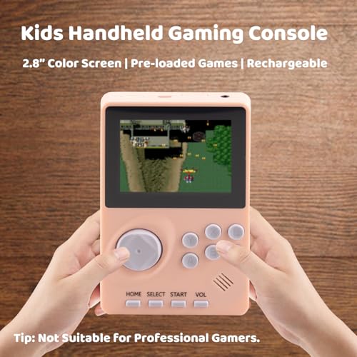 Kids Handheld Video Game Console with 100 16-bit Games, 2.8" Color Screen, Rechargeable Battery (Light Blue) H8634