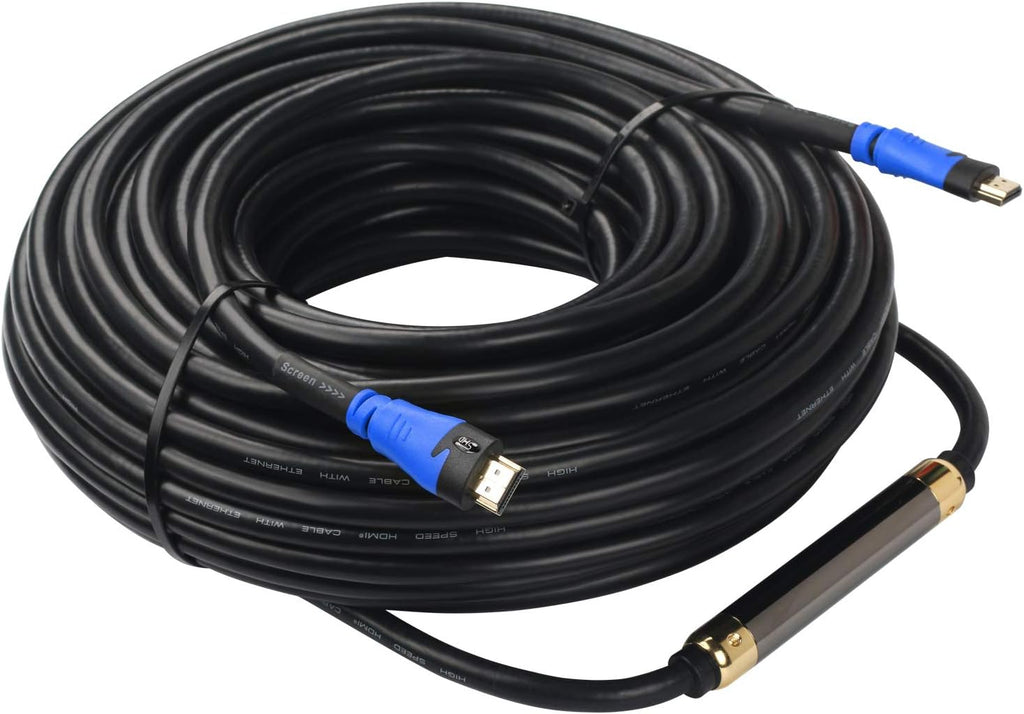 HDMI Cable 100 Feet with Signal Booster, CL3 Rated Black, Pack of 2 X7844