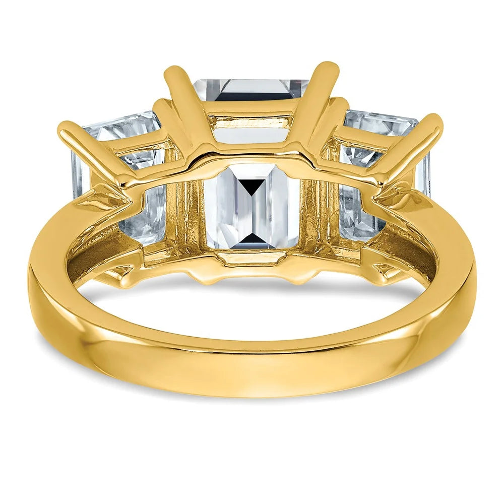 14K Yellow Gold Moissanite Octagon Ring G704