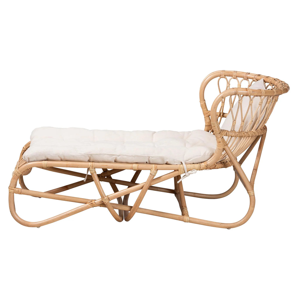 Natural Brown Rattan Chaise S966073