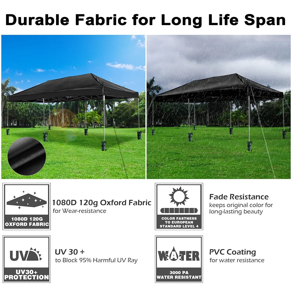 19x9.5 Ft Pop Up Canopy Top Replacement with 4 Set Sand Bags F4507