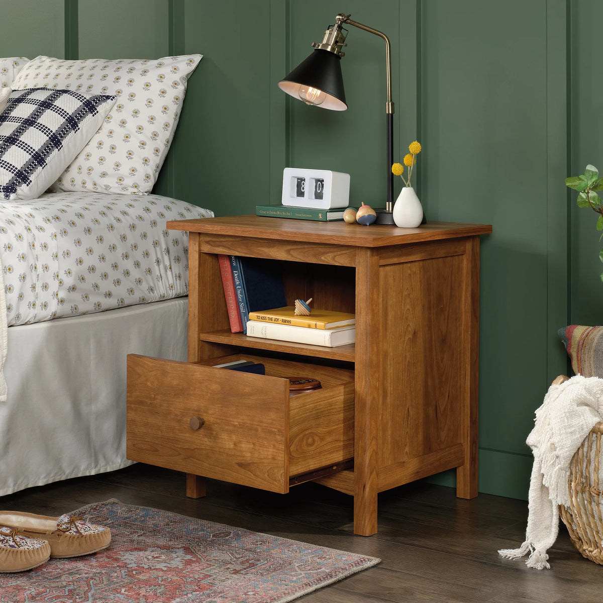 Cherry Finish Nightstand with Drawer D8144