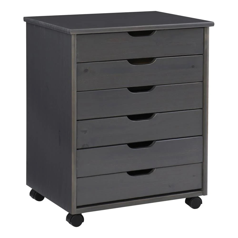 Grey 6-Drawer Rolling Storage Cart Y62622