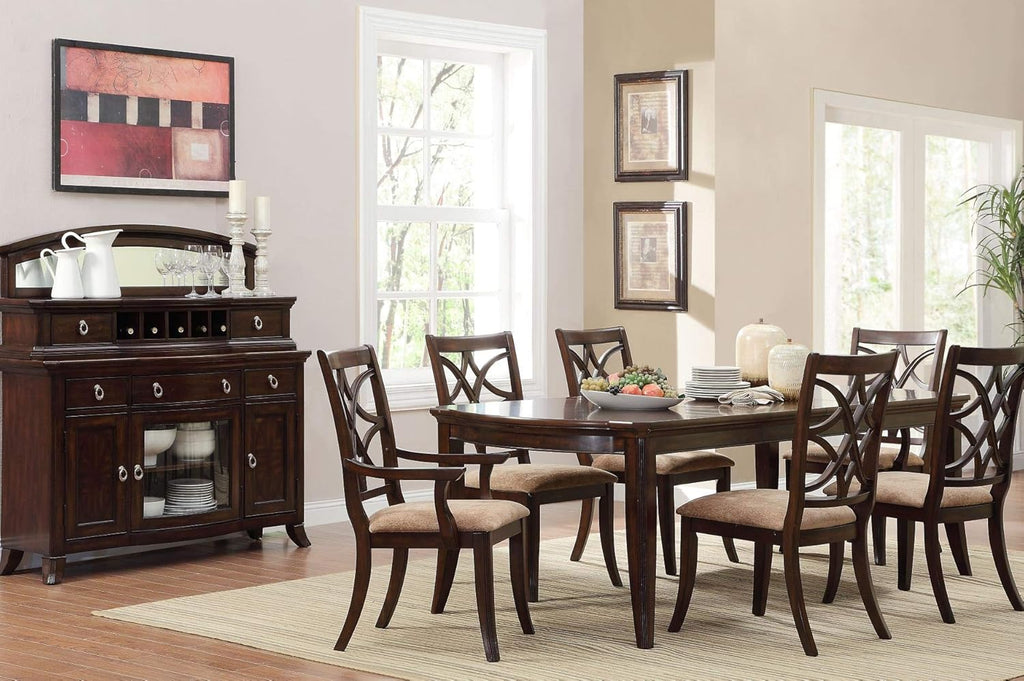 7 Piece Dining Room Set in Brown Cherry X246