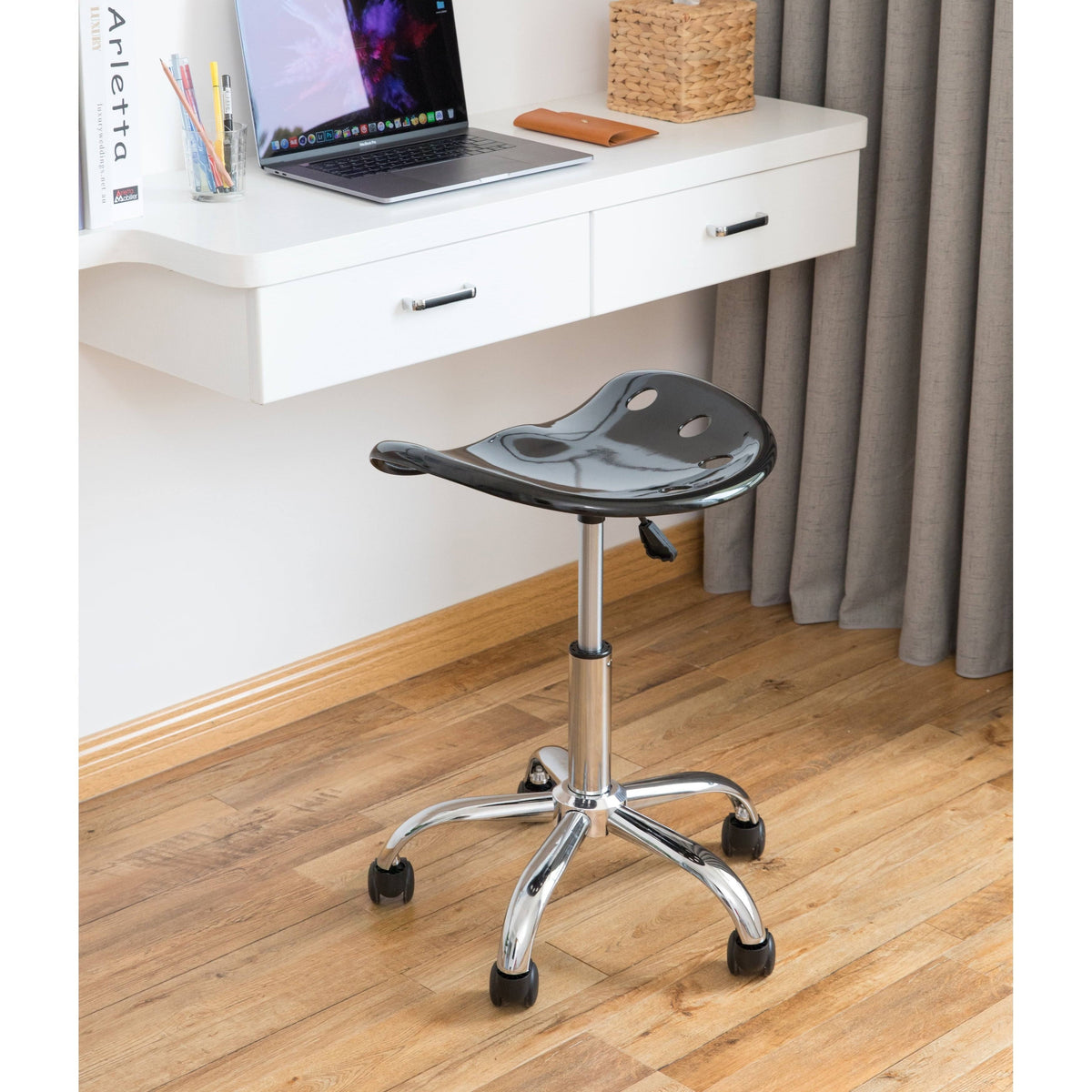 Gray Tractor Seat Swivel Chair with Casters K979741
