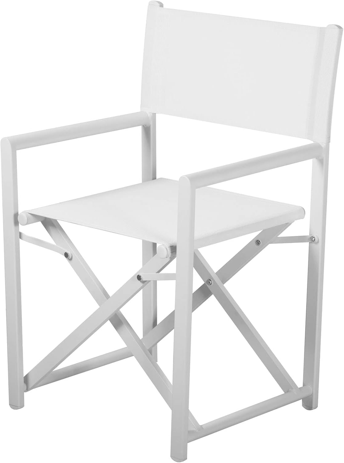 White Aluminium Portable Folding Directors Chair F509