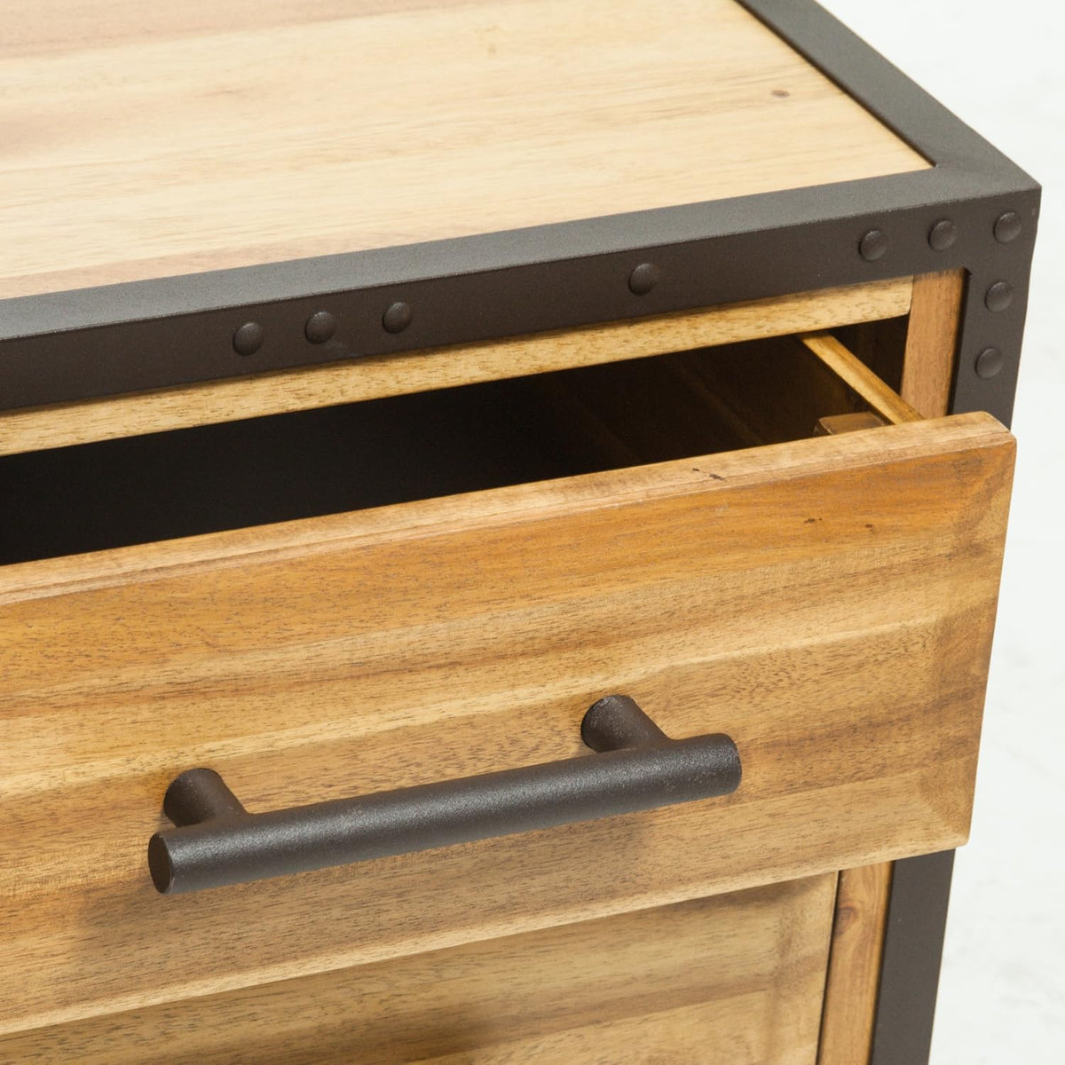 Acacia Wood Two Drawer Night Stand A546685
