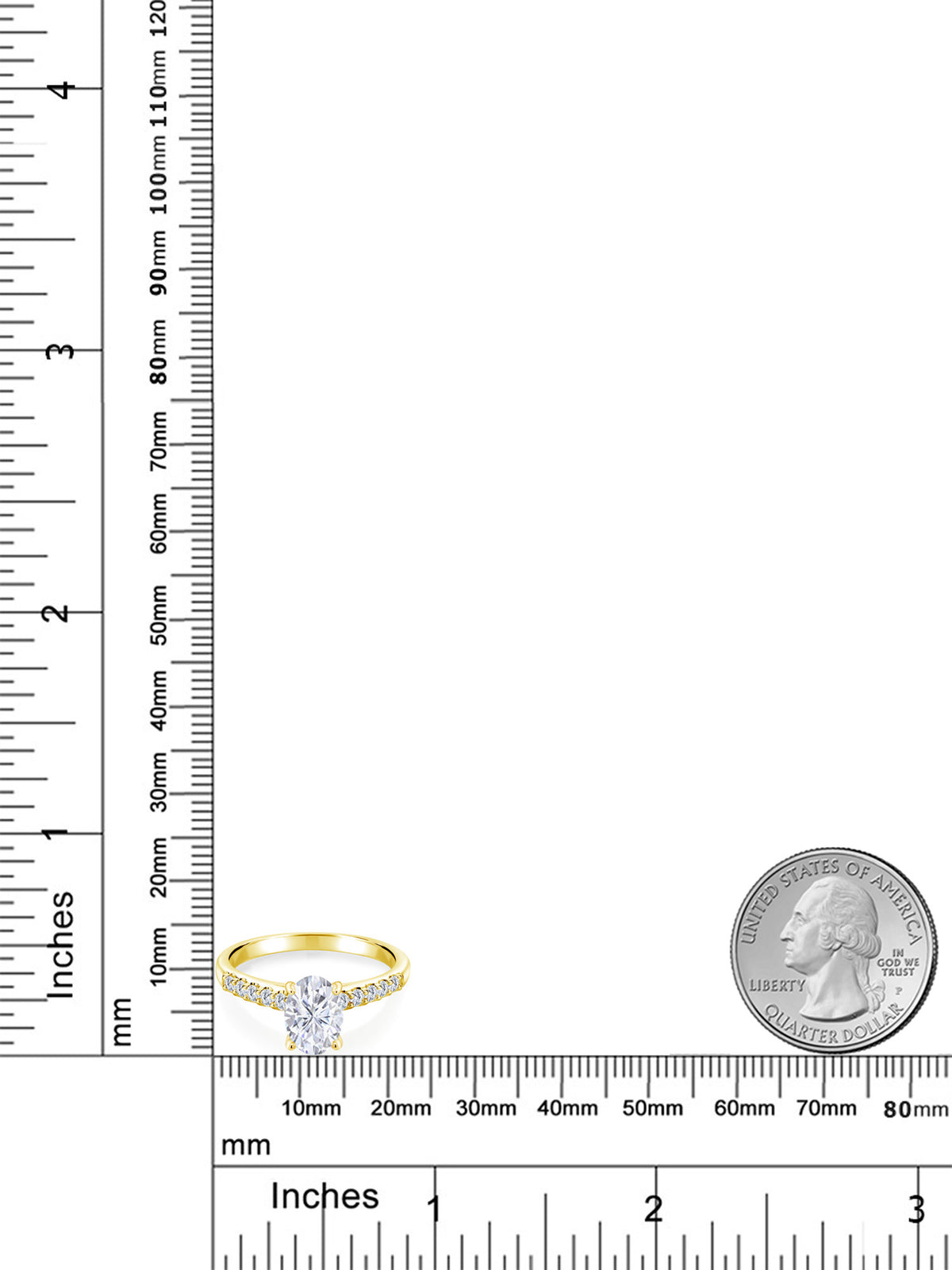10K Yellow Gold Lab Grown Diamond Ring Set with Oval Moissanite (2.30 Cttw) Z5404