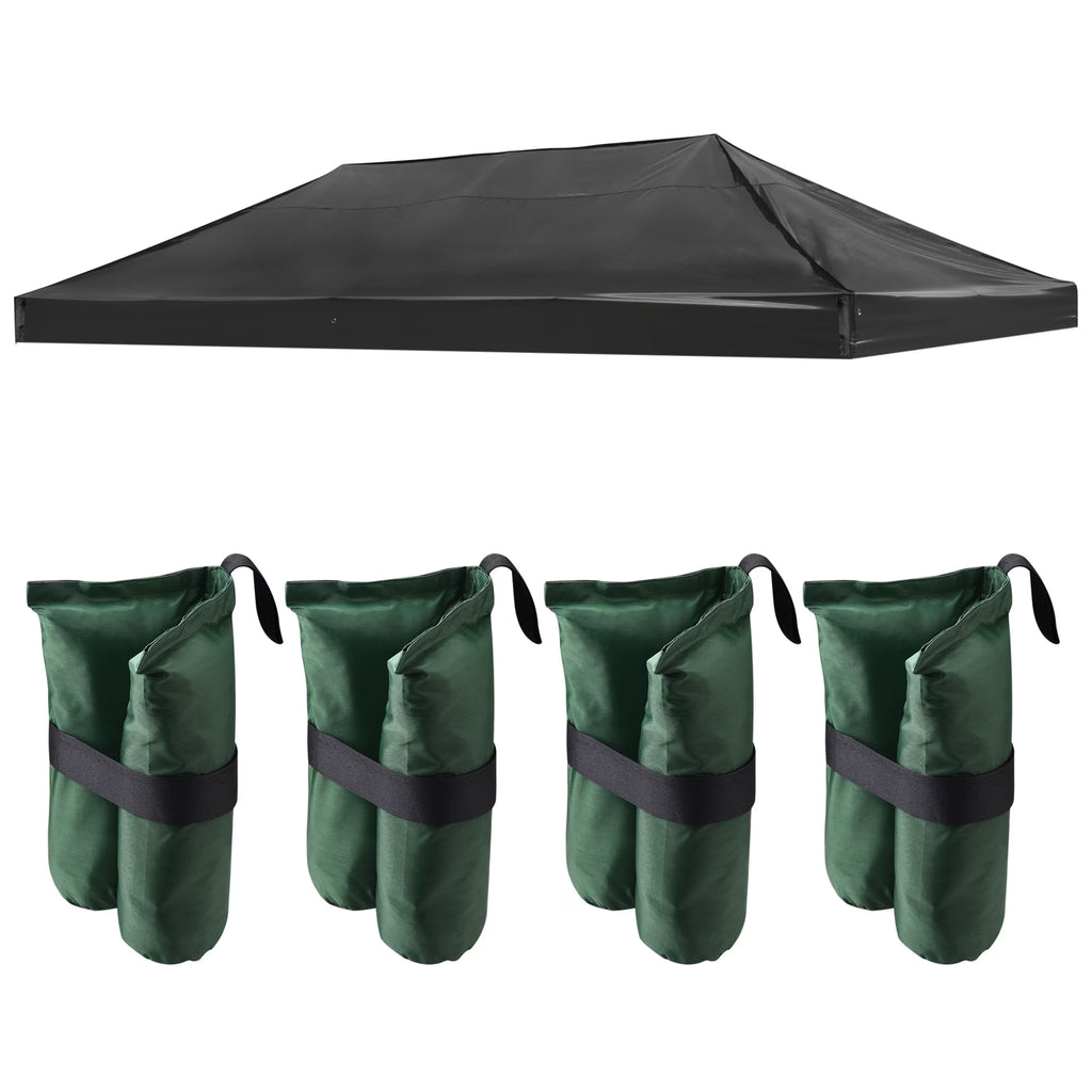 19x9.5 Ft Pop Up Canopy Top Replacement with 4 Set Sand Bags F4507