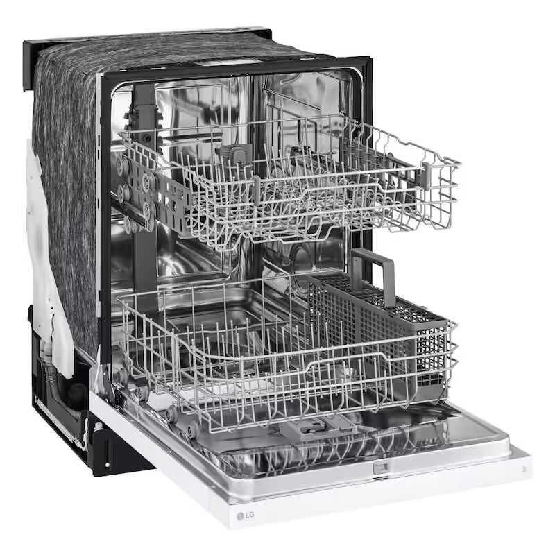 White Front Control Dishwasher with Stainless Steel Tub U193528