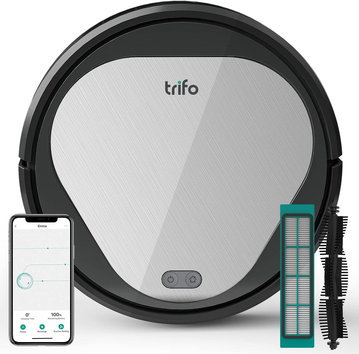 Robotic Vacuum Cleaner with 3000 Pa Suction, Automatic Recharge, 110 Mins Runtime Q3120