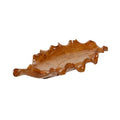 Brown Teak Wood Handmade Live Edge Leaf Tray C613136