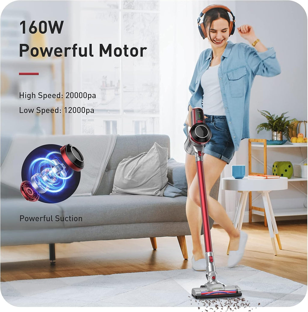 Wine Red Cordless Stick Vacuum Cleaner with Docking Station A632