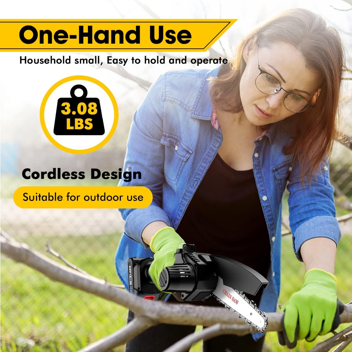6-inch Cordless Chainsaw with 2x 2.0Ah Batteries X204051
