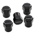 Black Tire Valve Caps Set F4094
