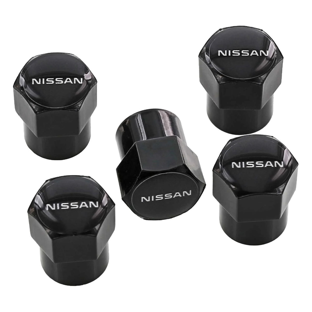 Black Tire Valve Caps Set F4094
