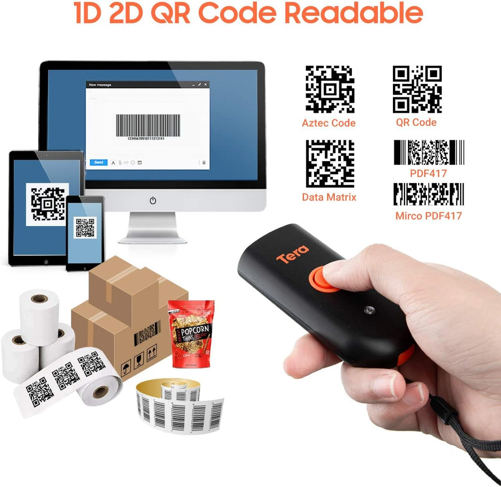 Waterproof Shockproof Mini Pocket 2D Barcode Scanner Pack of 2 Q418