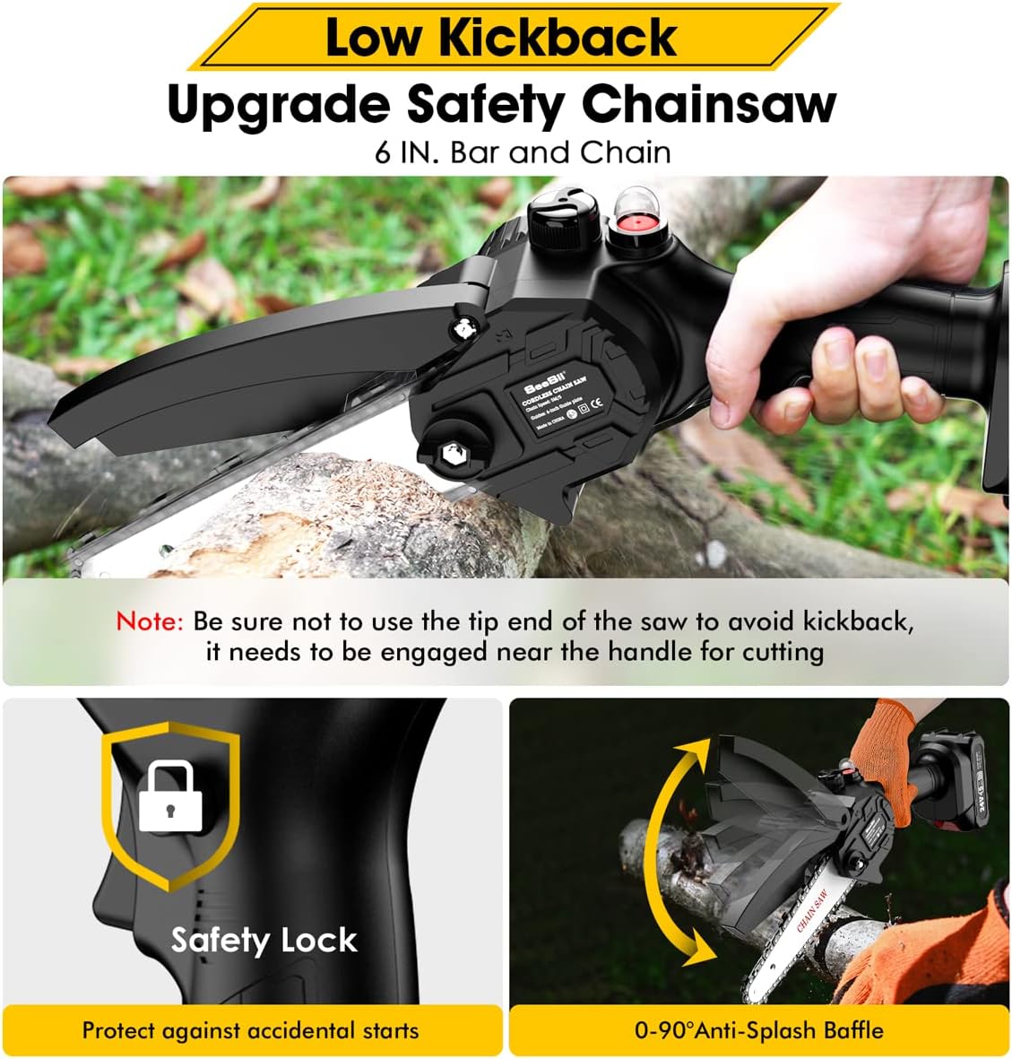 6-inch Cordless Chainsaw with 2x 2.0Ah Batteries X204051