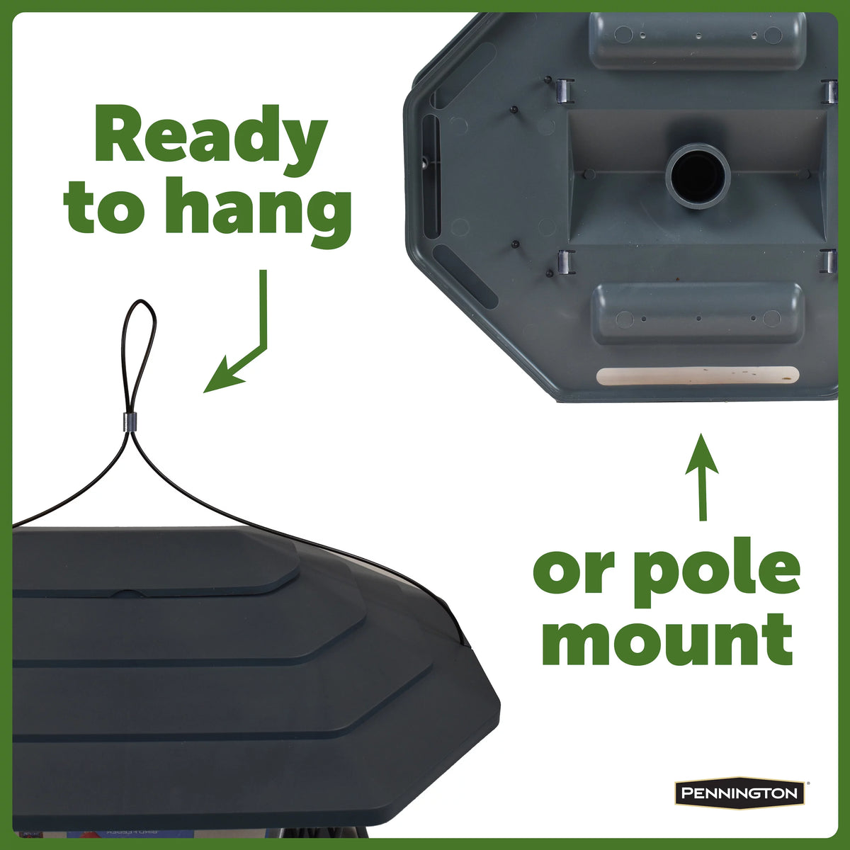 Gray Recycled Resin Wild Bird Hopper Feeder 5 lb. Capacity, 2 Pack I9288