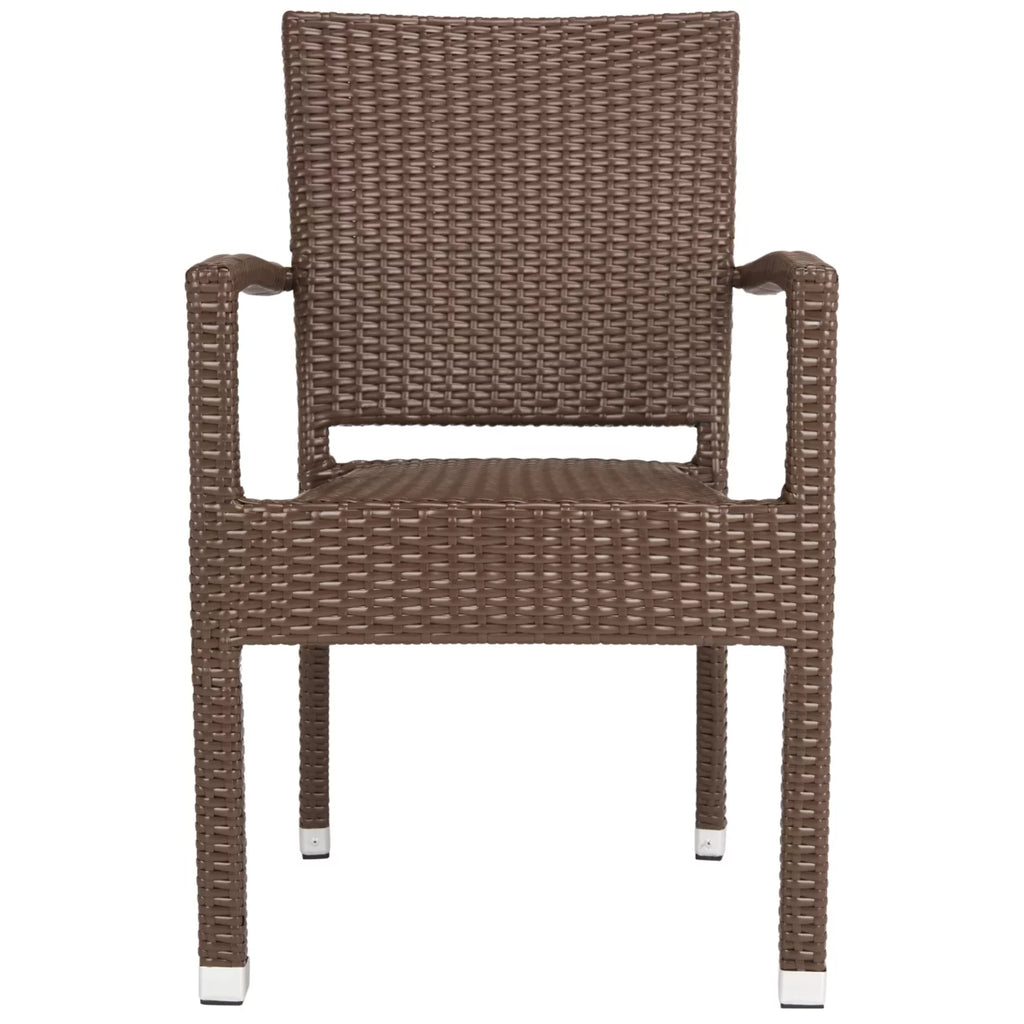 Brown Outdoor Stacking Armchair Set of 2 G672