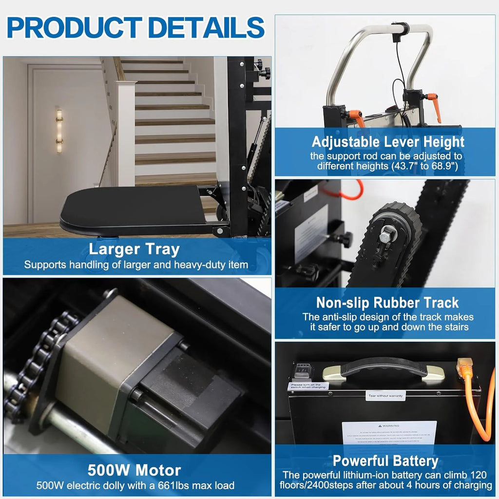 500W Folding Electric Stair Climbing Hand Trucks E848