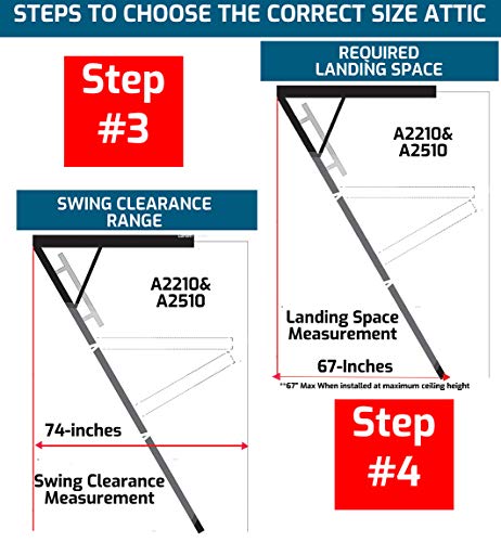 Aluminum Attic Ladder, 375 Pound Load Capacity, 22-1/2 x 54" N8873