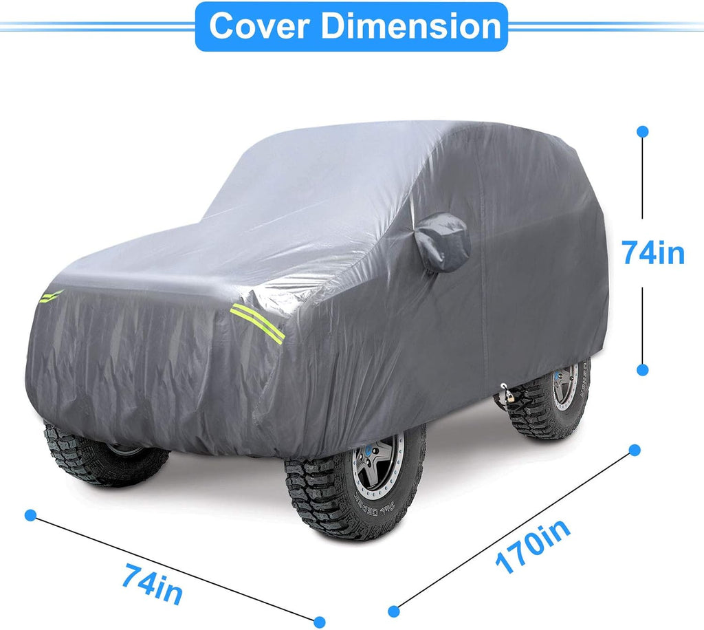 Waterproof 2 Door Car Cover with Windproof Straps C729