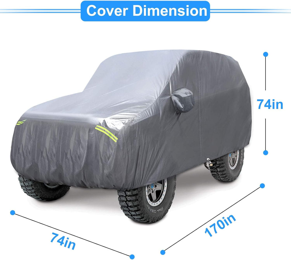 Waterproof 2 Door Car Cover with Windproof Straps C729