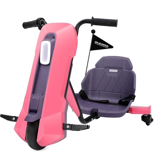 12V Electric Drift Kart with Adjustable Seat, LED Lights, Pink V4484