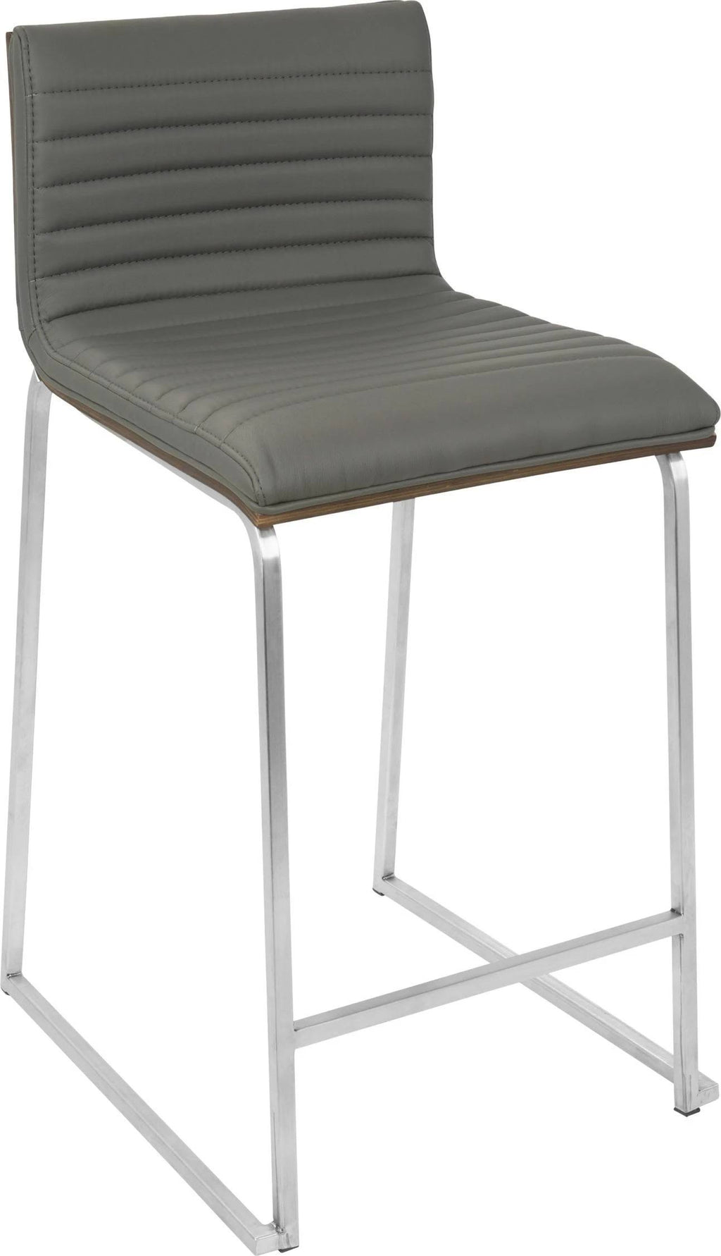 Counter Stool Set of 2 Walnut Grey E681405