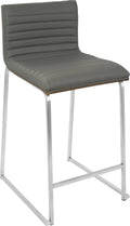 Counter Stool Set of 2 Walnut Grey E681405