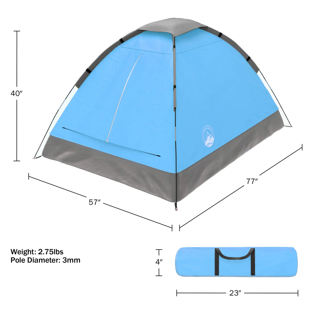 2 Person Lightweight Camping Tent with Rain Fly and Carrying Bag T8725