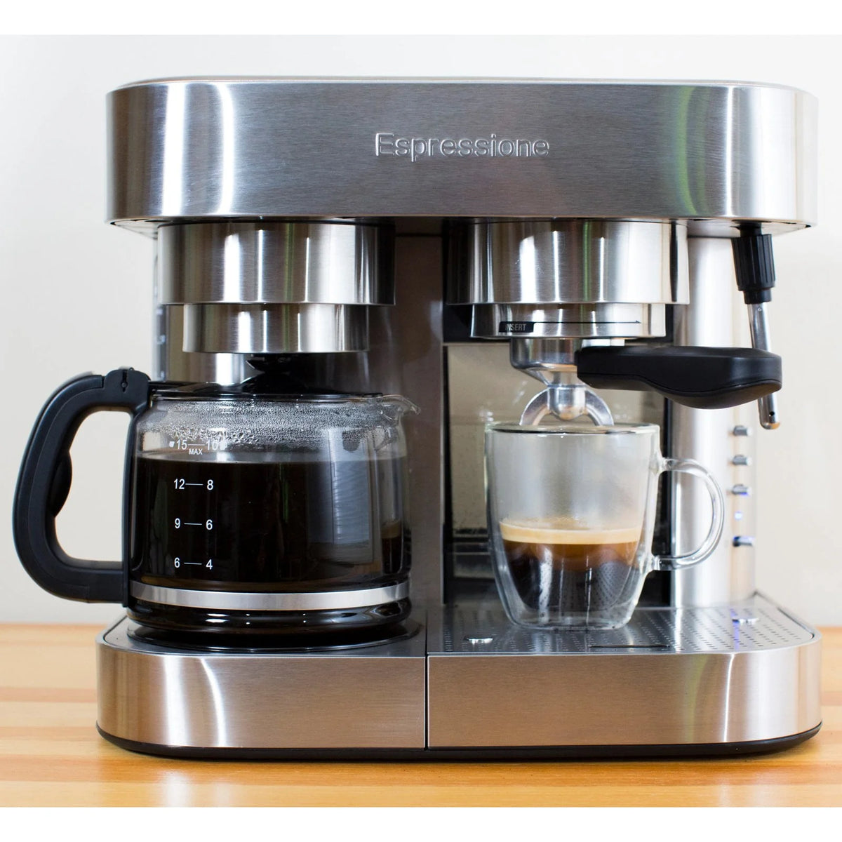 Stainless Steel Espresso Machine & 10 Cup Drip Coffee Maker S405