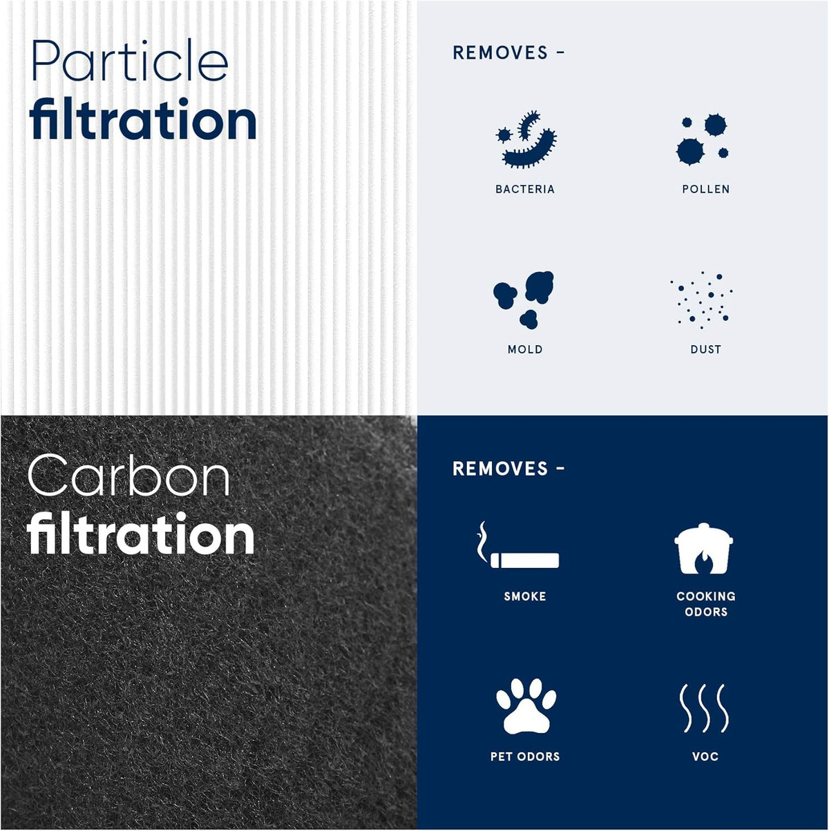 Particle and Activated Carbon Replacement Filter Pack of 2 D377593