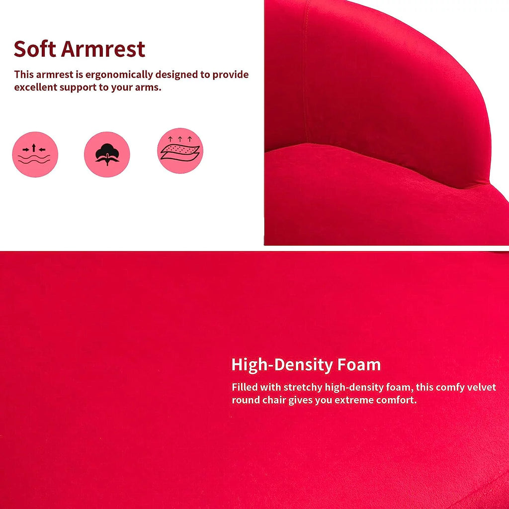 Red Velvet Swivel Barrel Chair O688