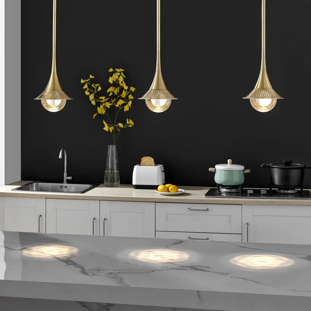 Gold Crystal Pendant Lights with Shade Q766319