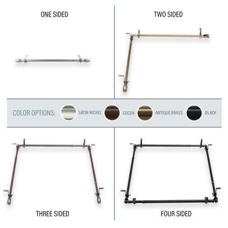 Black Four Sided Adjustable Ceiling Rod Room Divider A2002