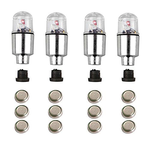 4Pcs Red LED Wheel Lights for Tyre Valve Stem C67393