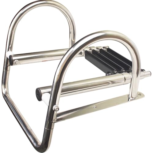 Heavy-Duty Stainless Steel Pontoon Boat Ladder with Handrails C324723