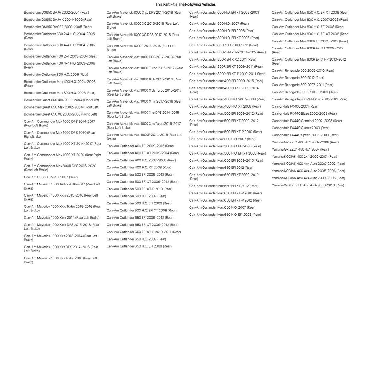Sintered Metal Rear Brake Pad G27101