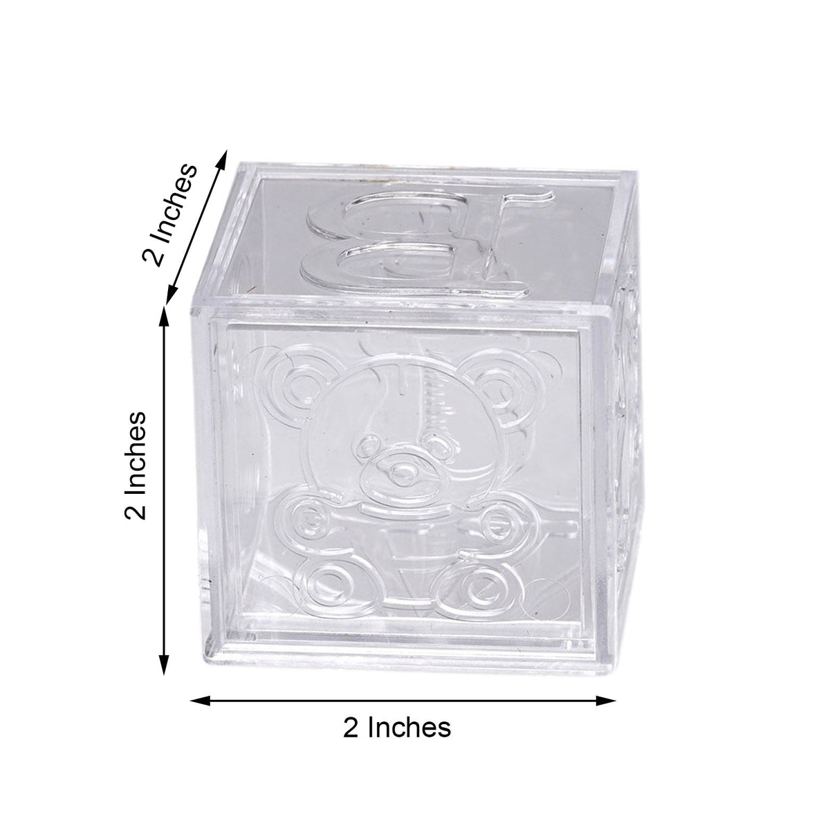 2" Clear Fillable Baby Blocks - 12/pk J2079