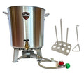 60 Quart Turkey Fryer Pot with Drain Valve, Lid, and Turkey Rack B3139