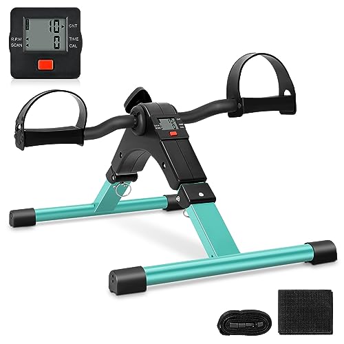 Folding Pedal Exerciser Under Desk Bike Pedal Exerciser with LCD Monitor O191637
