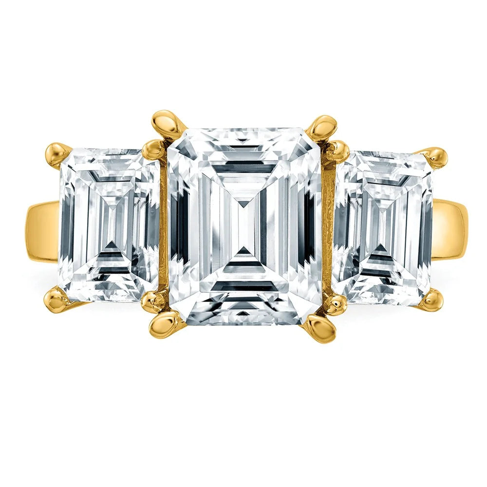 14K Yellow Gold Moissanite Octagon Ring T2193