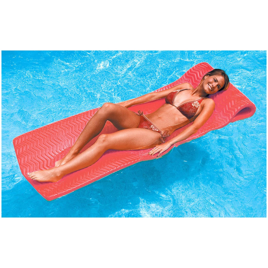 Coral Red Floating Swimming Pool Mattress Raft B34728