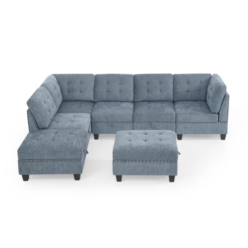 L Shape Chenille Modular Sectional Sofa I371