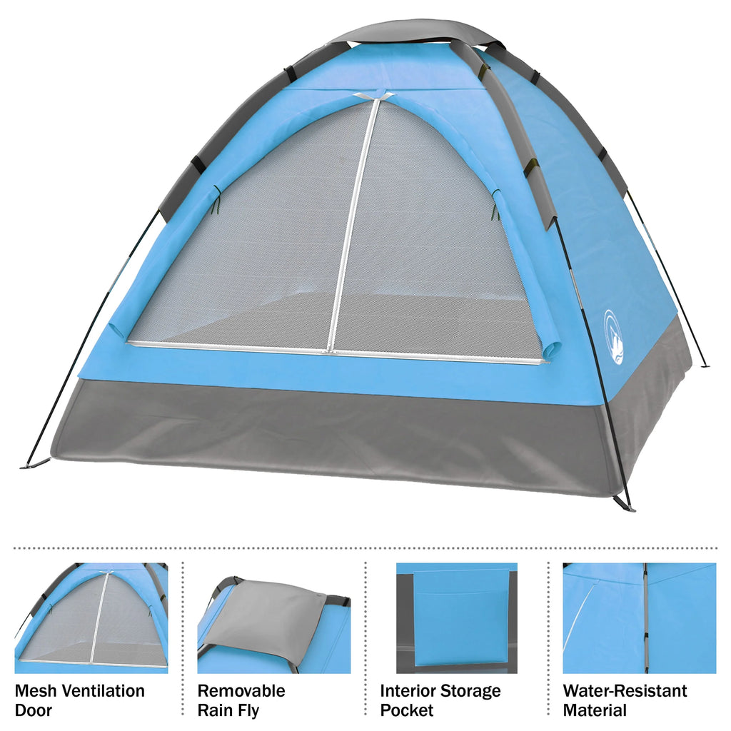 2 Person Lightweight Camping Tent with Rain Fly and Carrying Bag T8725