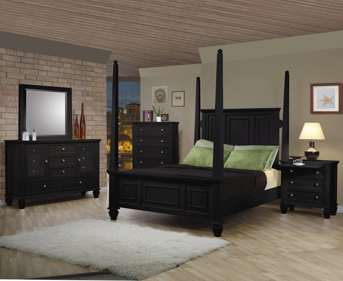 Black 5 Drawer Chest N8647