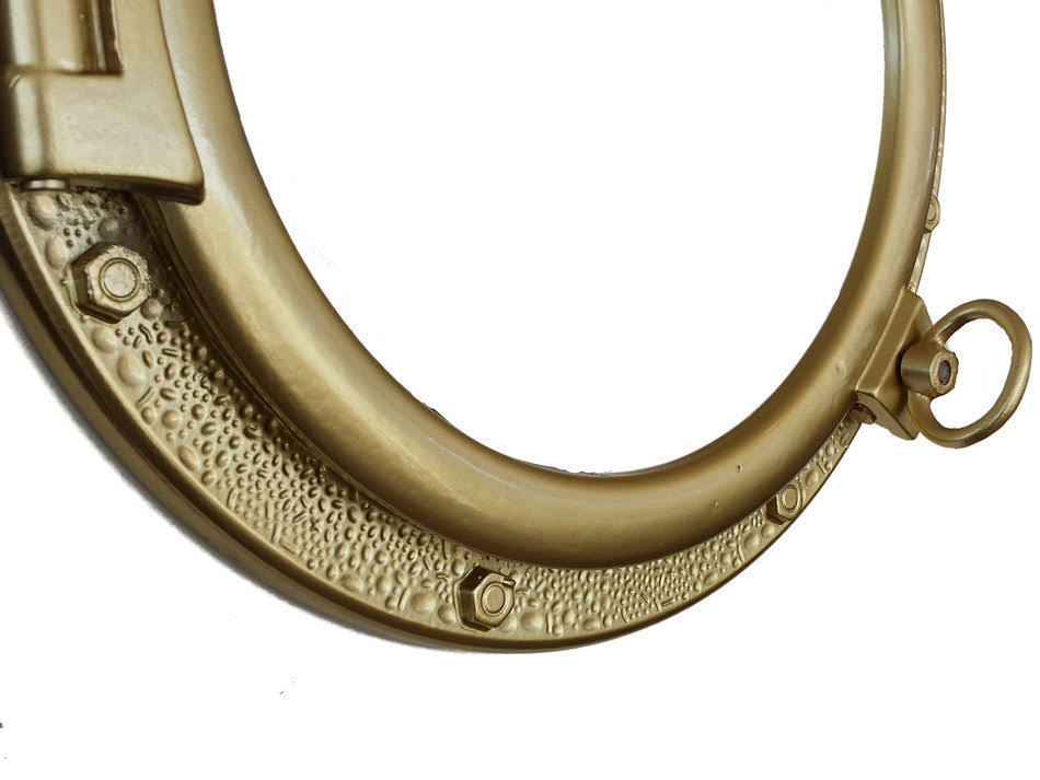 Gold Finish Decorative Ship Porthole Window 20x22 M581